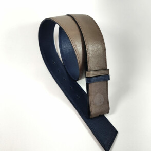 Ceinture reversible femme Bleu nuit / Gris Taupé